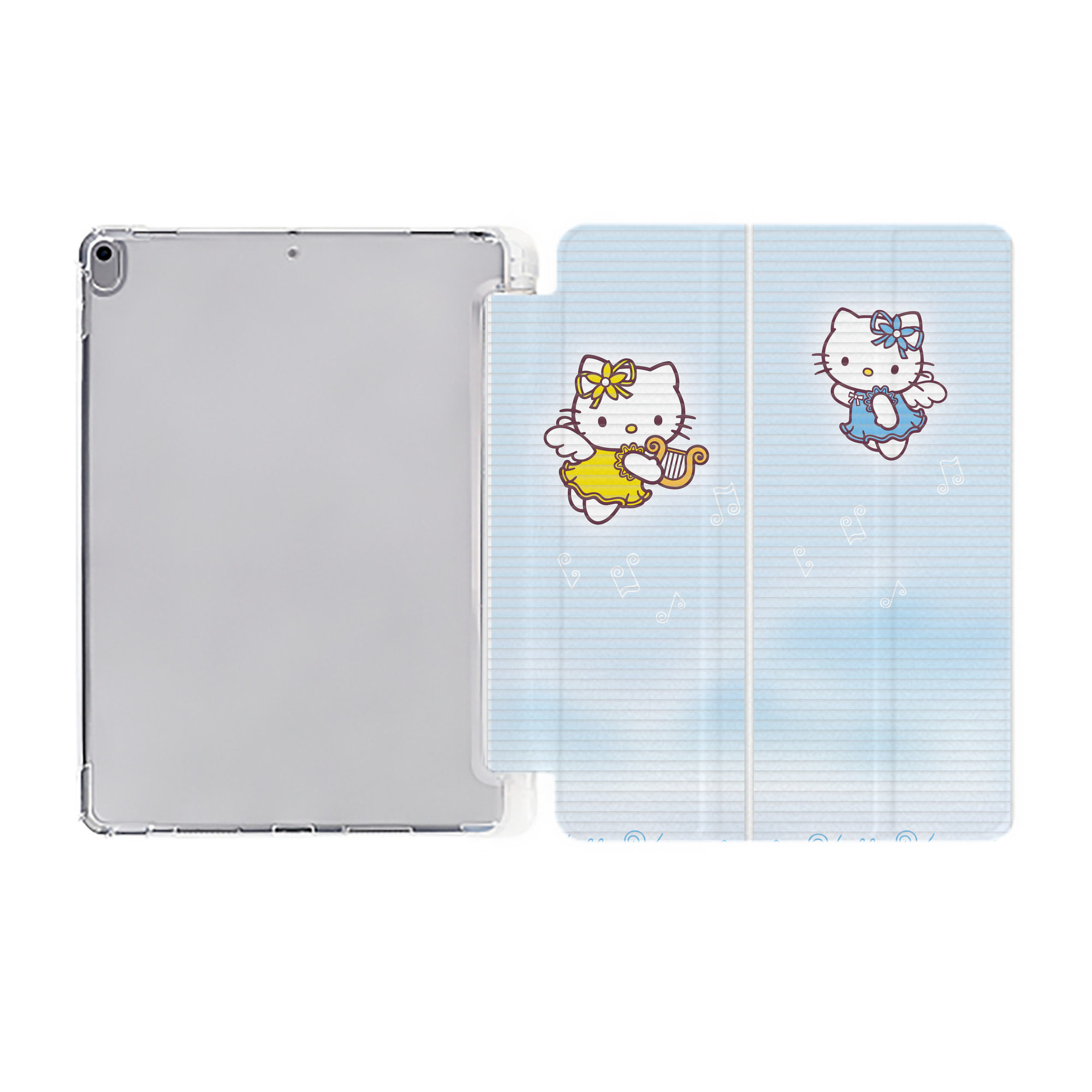 （画像用） Hello Kitty ハローキティ IPad ケース ペン収納付き 三つ折りスタンド PUレザー×シリコン 対応機種9.5/10.5/10.9インチ